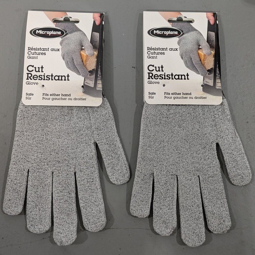 Microplane Cut Resistant Gloves for Kitchen Safety - Set of 2 - Size M/L NEW
